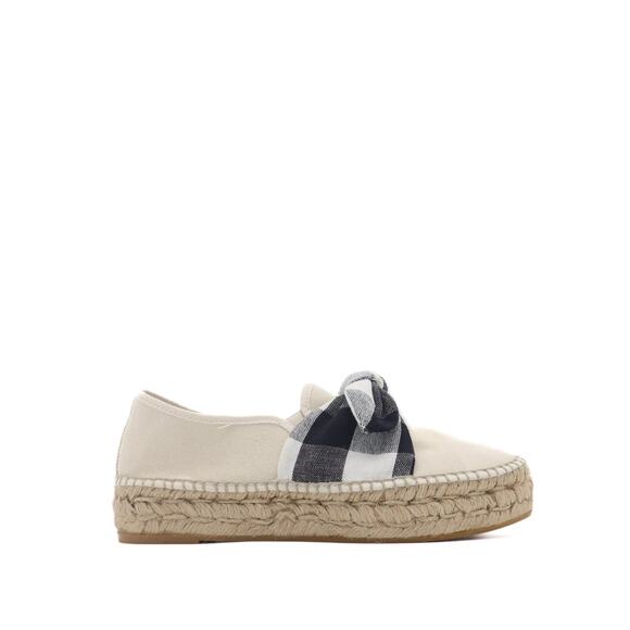 Loeffler Randall Rowan Plaid Bow Canvas Platform Espadrilles 38 - Picture 1 of 8
